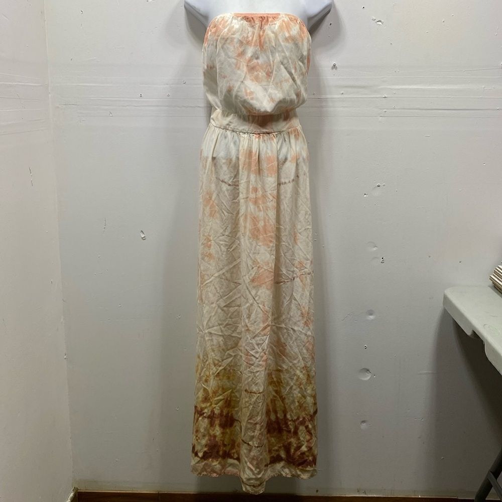 Gypsy 05 Tie Dye Strapless Maxi Dress Small